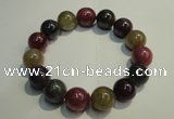 CGB652 7.5 inches 13.5mm - 14mm round natural ruby sapphire bracelet