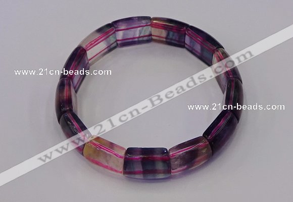 CGB663 7.5 inches 13*16mm rainbow fluorite gemstone bracelet