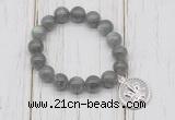 CGB6814 10mm, 12mm labradorite beaded bracelet with alloy pendant