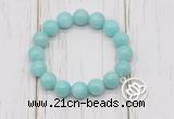 CGB6817 10mm, 12mm amazonite beaded bracelet with alloy pendant