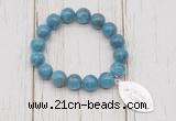 CGB6818 10mm, 12mm apatite beaded bracelet with alloy pendant