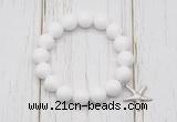 CGB6833 10mm, 12mm candy jade beaded bracelet with alloy pendant