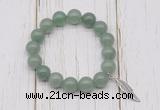 CGB6836 10mm, 12mm green aventurine beaded bracelet with alloy pendant