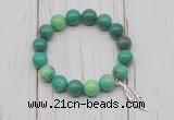 CGB6866 10mm, 12mm grass agate beaded bracelet with alloy pendant
