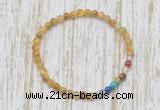 CGB7000 7 chakra 4mm golden tiger eye beaded meditation yoga bracelets