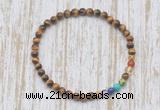 CGB7003 7 chakra 4mm grade AA yellow tiger eye beaded meditation yoga bracelets