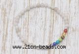 CGB7025 7 chakra 4mm white crazy lace agate beaded meditation yoga bracelets