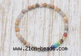 CGB7026 7 chakra 4mm yellow crazy lace agate beaded meditation yoga bracelets