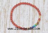 CGB7032 7 chakra 4mm red agate beaded meditation yoga bracelets