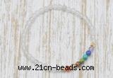 CGB7038 7 chakra 4mm white jade beaded meditation yoga bracelets