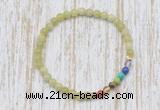 CGB7042 7 chakra 4mm China jade beaded meditation yoga bracelets