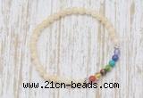 CGB7046 7 chakra 4mm honey jade beaded meditation yoga bracelets