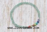 CGB7048 7 chakra 4mm green aventurine beaded meditation yoga bracelets