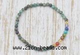 CGB7055 7 chakra 4mm African turquoise beaded meditation yoga bracelets