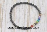 CGB7061 7 chakra 4mm golden obsidian beaded meditation yoga bracelets