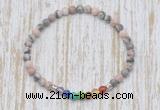 CGB7069 7 chakra 4mm pink zebra jasper beaded meditation yoga bracelets