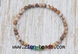 CGB7070 7 chakra 4mm Australian zebra jasper beaded meditation yoga bracelets