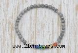 CGB7072 7 chakra 4mm grey picture jasper beaded meditation yoga bracelets