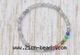 CGB7088 7 chakra 4mm cloudy quartz beaded meditation yoga bracelets