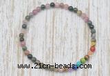 CGB7096 7 chakra 4mm tourmaline beaded meditation yoga bracelets