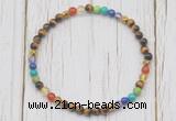 CGB7120 7 chakra 4mm yellow tiger eye beaded meditation yoga bracelets