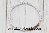 CGB7127 4mm white howlite & yellow tiger eye beaded meditation yoga bracelets