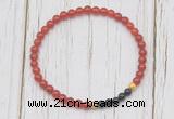 CGB7129 4mm red agate & black onyx beaded meditation yoga bracelets