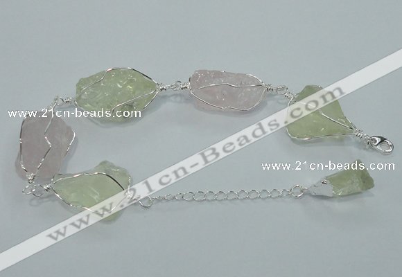 CGB716 8 inches 15*20mm - 20*28mm nuggets mixed quartz bracelets