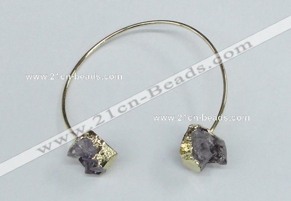 CGB720 13*18mm oval druzy amethyst gemstone bangles wholesale