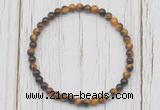 CGB7202 4mm tiny yellow tiger eye beaded meditation yoga bracelets