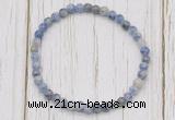 CGB7211 4mm tiny blue spot stone beaded meditation yoga bracelets