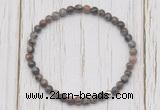 CGB7217 4mm tiny grey opal beaded meditation yoga bracelets