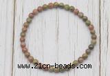 CGB7219 4mm tiny unakite beaded meditation yoga bracelets