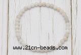 CGB7225 4mm tiny white crazy lace agate beaded meditation yoga bracelets