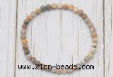 CGB7226 4mm tiny yellow crazy lace agate beaded meditation yoga bracelets