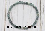 CGB7229 4mm tiny moss agate beaded meditation yoga bracelets