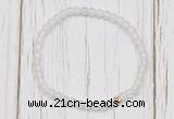 CGB7238 4mm tiny white jade beaded meditation yoga bracelets