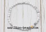 CGB7253 4mm tiny white howlite beaded meditation yoga bracelets