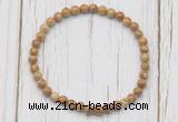 CGB7273 4mm tiny wooden jasper beaded meditation yoga bracelets