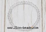 CGB7286 4mm tiny white crystal beaded meditation yoga bracelets