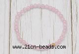 CGB7287 4mm tiny rose quartz beaded meditation yoga bracelets