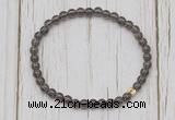 CGB7290 4mm tiny smoky quartz beaded meditation yoga bracelets