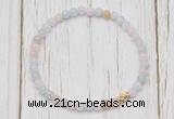 CGB7294 4mm tiny morganite beaded meditation yoga bracelets