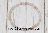 CGB7303 4mm tiny rainbow moonstone beaded meditation yoga bracelets