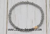 CGB7304 4mm tiny grey moonstone beaded meditation yoga bracelets