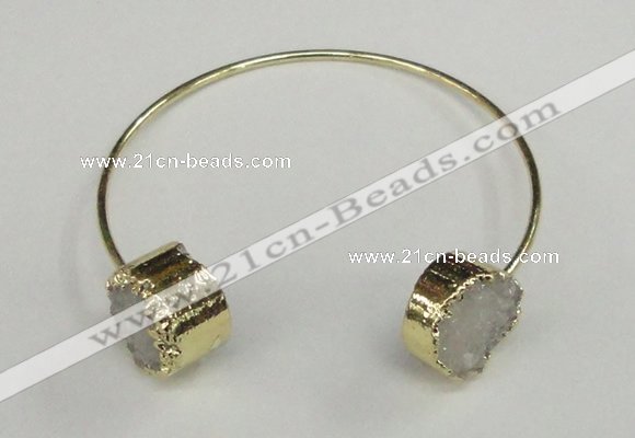 CGB731 15mm coin druzy agate gemstone bangles wholesale