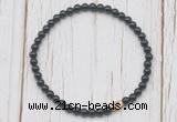 CGB7310 4mm tiny black tourmaline beaded meditation yoga bracelets