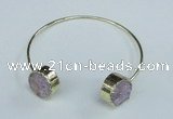 CGB732 15mm coin druzy agate gemstone bangles wholesale