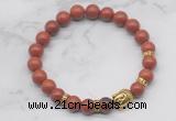 CGB7352 8mm red jasper bracelet with buddha for men or women