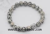 CGB7368 8mm dalmatian jasper bracelet with buddha for men or women